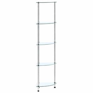 vidaXL 5-kerroksinen hylly l&auml;pin&auml;kyv&auml; 30x30x130 cm karkaistu lasi