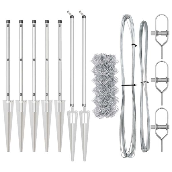 vidaXL Aitalatu Hopea 10 x 0,8 m (60 x 60 mm verkko) Teräs