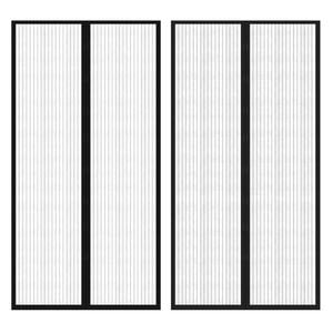 vidaXL Hyttysverho Oveen 210 x 100 cm 2 kpl Magneeteilla Musta