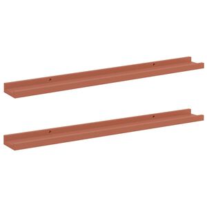 vidaXL Sein&auml;hylly 2 kpl Punainen 80 x 9 x 3 cm Tekninen puu