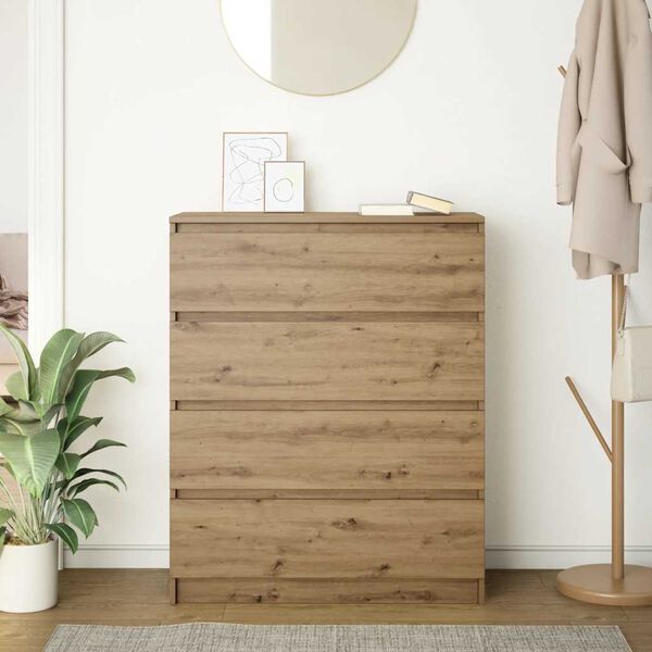 vidaXL Senkki k&auml;sity&ouml;l&auml;inen tammi 80x35x99 cm tekninen puu