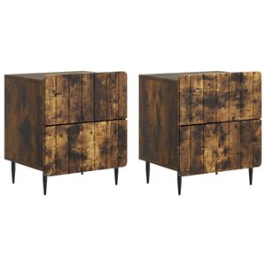 vidaXL Y&ouml;p&ouml;yt&auml;kaappi 2 pcs Savutammi 43 x 34,5 x 49,5 cm Tekninen puu