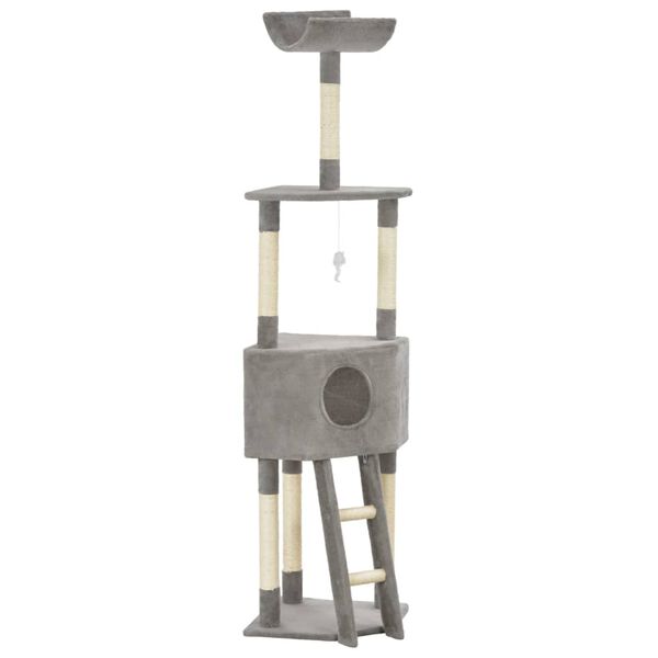 vidaXL Kissan kiipeilypuu sisal-pylv&auml;&auml;ll&auml; 180 cm harmaa