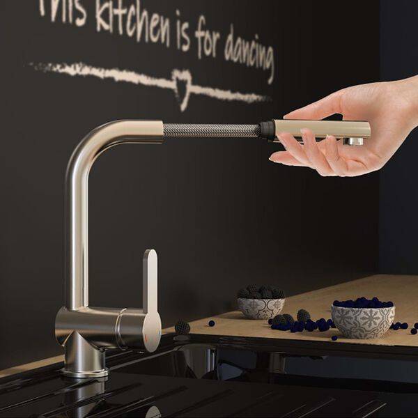 SCH&Uuml;TTE Pesualtaan hana ulosvedett&auml;v&auml; LONDON matalapaine ter&auml;styyli