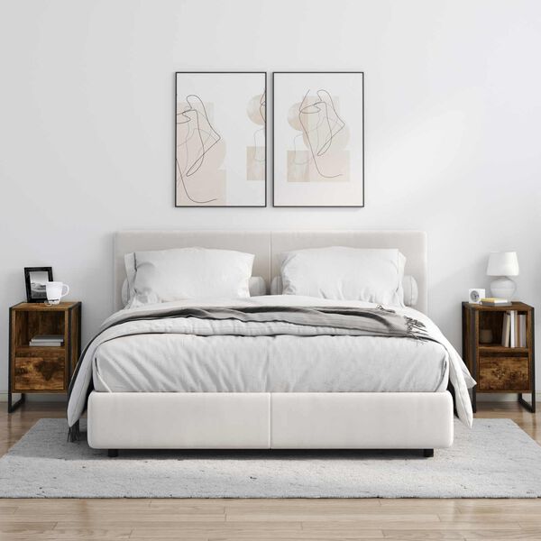 vidaXL Y&ouml;p&ouml;yt&auml; laatikon kanssa Savupuu 39,5 x 30 x 50 cm Tekninen puu