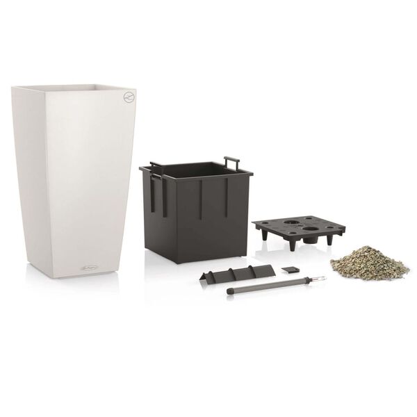LECHUZA Kukkalaatikko Cubico Color 30 ALL-IN-ONE valkoinen 13130
