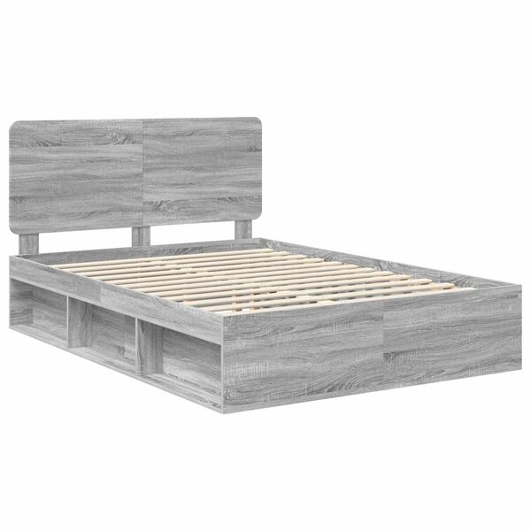 vidaXL S&auml;ngyn runko Harmaa Sonoma 5FT King Size Massiivinen m&auml;nty