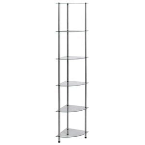 vidaXL 6-kerroksinen hylly l&auml;pin&auml;kyv&auml; 30x30x160 cm karkaistu lasi