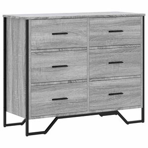 vidaXL Lipasto harmaa Sonoma 91x35,5x74,5 cm tekninen puu