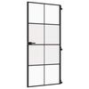 vidaXL Sis&auml;ovi ohut musta 93x201,5 cm karkaistu lasi ja alumiini