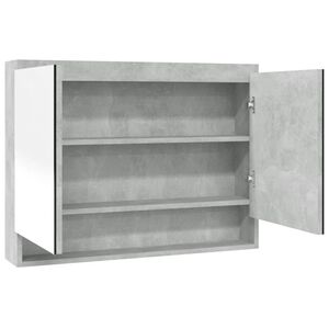 vidaXL LED kylpyhuoneen peilikaappi 80x15x60 cm MDF betoninharmaa