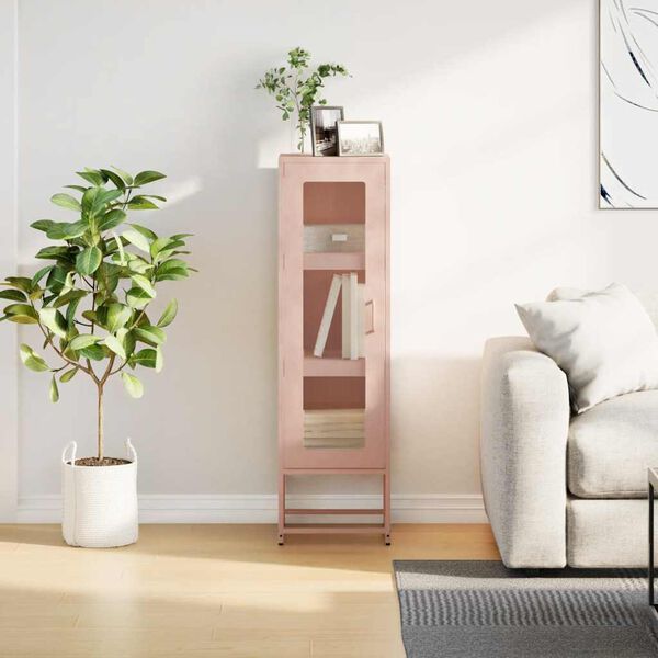 vidaXL Highboard Pinkki 36x39x123 cm Kylm&auml;valssattu ter&auml;s