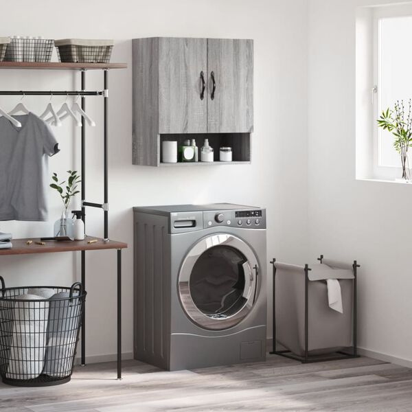 vidaXL Sein&auml;kaappi harmaa Sonoma 60x31x70 cm tekninen puu