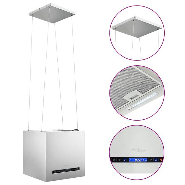 vidaXL Ripustettava liesituuletin LCD 37 cm ruostumaton teräs