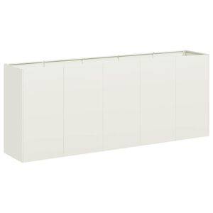 vidaXL Kukkalaatikko valkoinen 200x40x80 cm kylm&auml;valssattu ter&auml;s