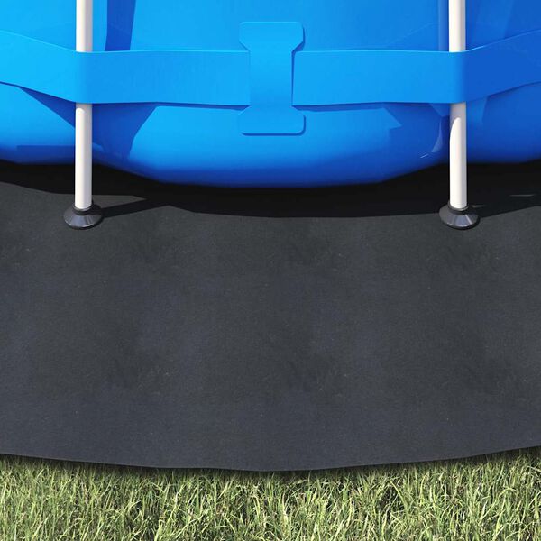 vidaXL Altaan pohjalevy Musta Ø 396 cm Polyesterigeotekstiili