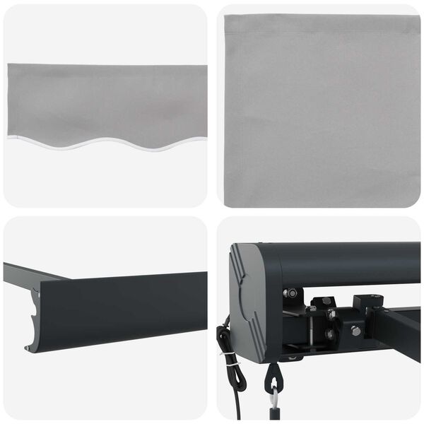 vidaXL Aurinkovarjo Vaaleanharmaa 350 x 250 x 165 cm