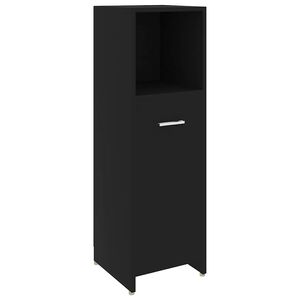 vidaXL Kylpyhuonekaappi musta 30x30x95 cm tekninen puu