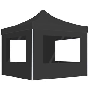 vidaXL Kokoontaittuva juhlateltta seinill&auml; alumiini 2x2 m antrasiitti