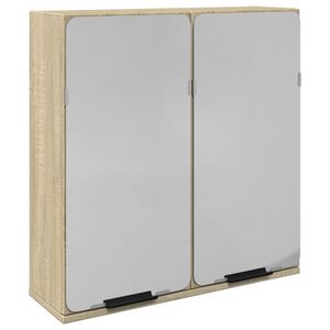 vidaXL Kylpyhuoneen peilikaappi Sonoma-tammi 64,5x20x66,5 cm lastulevy