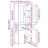 vidaXL Korkea kaappi Vanha Puu 69,5 x 34 x 180 cm Tekninen puu