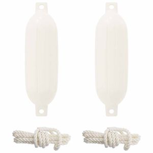 vidaXL veneen fenderit 2 kpl &Oslash; 11 x 40 cm valkoinen Polyvinyylikloridi