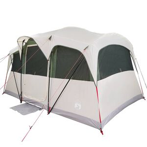 vidaXL Perhe Teltta katolla Valkoinen ja vihre&auml; 435 x 255 x 216 cm