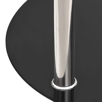 vidaXL 2-kerroksinen sivupöytä läpinäkyvä ja musta 38cm karkaistu lasi