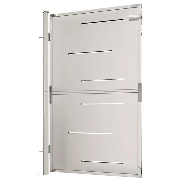 vidaXL Puutarhan portti 100x145 cm ruostumaton teräs