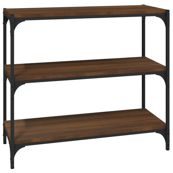 vidaXL Kirjahylly ruskea tammi 80x33x70,5 cm tekninen puu ja ter&auml;s