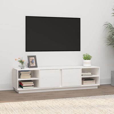 vidaXL TV-taso valkoinen 156x40x40 cm täysi mänty