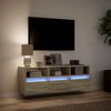 vidaXL TV-sein&auml;kaappi LED-valoilla Sonoma-tammi 130x31x45 cm
