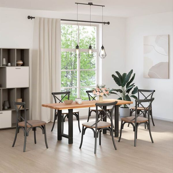 vidaXL Ruokap&ouml;yd&auml;n jalat mustat 2 kpl 50x(72-73) cm ter&auml;s