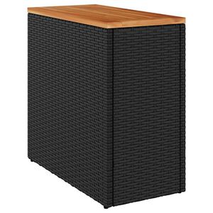 vidaXL Puutarhan sivup&ouml;yt&auml; puisella p&ouml;yt&auml;levyll&auml; musta 58x27,5x55 cm polyrottinki