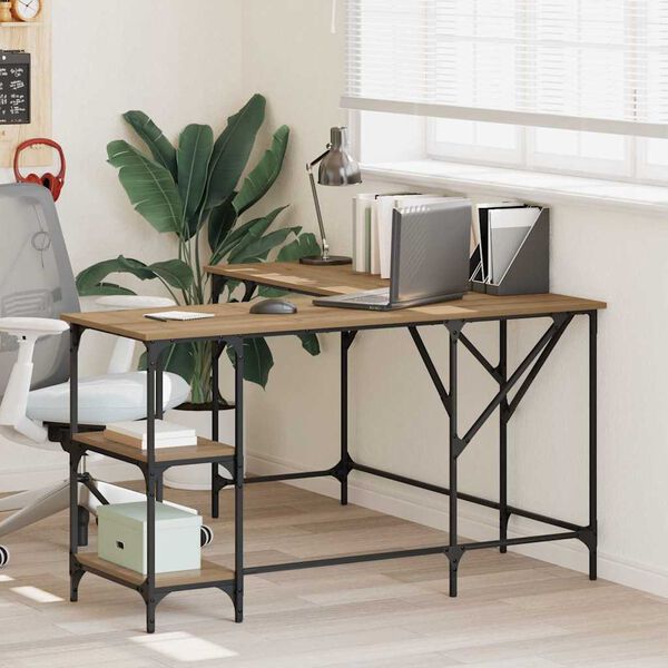 vidaXL P&ouml;yt&auml; Artisan tammi 139 x 139 x 75 cm Tekninen puu