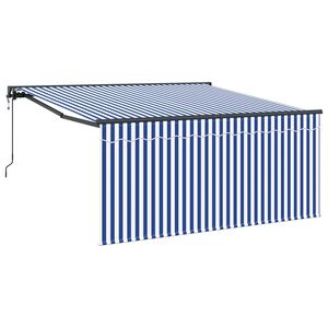 vidaXL Vedett&auml;v&auml; markiisi Sininen ja valkoinen 350 x 250 cm