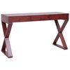 vidaXL Tietokonep&ouml;yt&auml; ruskea 132x47x77 cm t&auml;ysi mahonki