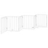 vidaXL Koiraportti kokoontaittuva 6 paneelia valk. 300 cm poppelipuu