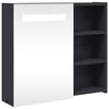 vidaXL Kylpyhuoneen peilikaappi LED-valolla vaaleanharmaa 60x13x52 cm