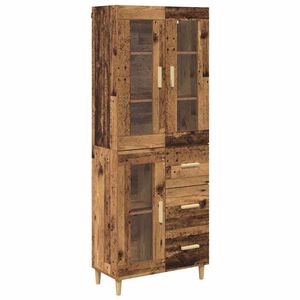 vidaXL Korkea kaappi Vanha Puu 69,5 x 34 x 180 cm Tekninen puu