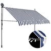 vidaXL Sis&auml;&auml;nkelattava markiisi LED-valoilla 300 cm sininen/valkoinen