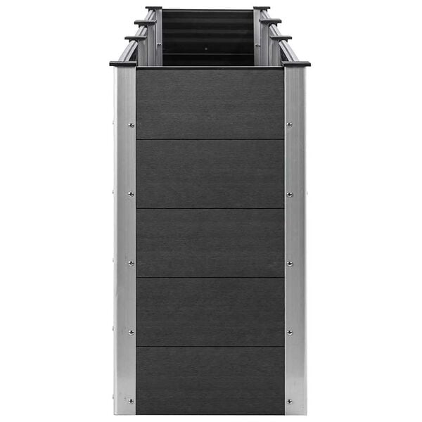 vidaXL Puutarhan korotettu kukkalaatikko WPC 300x50x91 cm harmaa