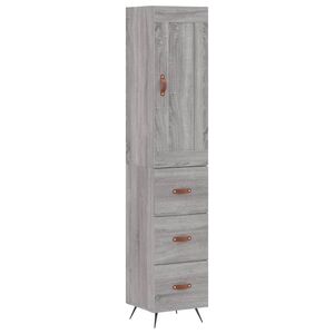 vidaXL Kaappi harmaa Sonoma 34,5x34x180 cm tekninen puu