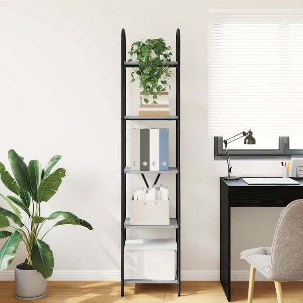 vidaXL Kirjahylly Harmaa Sonoma 40 x 30 x 183 cm Tekninen puu