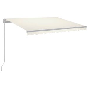 vidaXL Manuaalisesti sis&auml;&auml;nkelattava markiisi LEDill&auml; 300x250 cm kerma