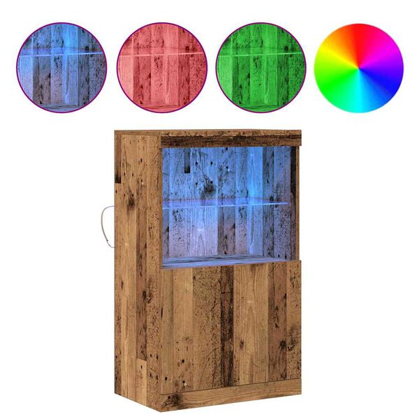 vidaXL LED-p&ouml;yt&auml;taso Ruskea 60 x 37 x 100 cm Tekninen puu