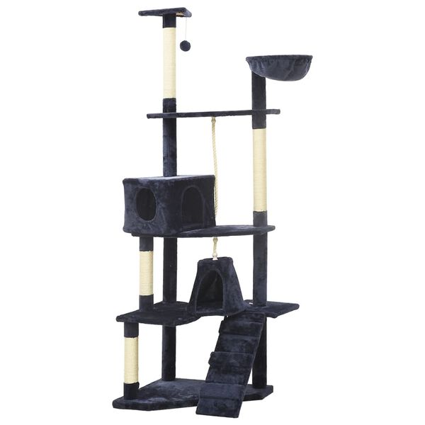 vidaXL Kissan kiipeilypuu sisal- raapimispylväillä sininen 191 cm