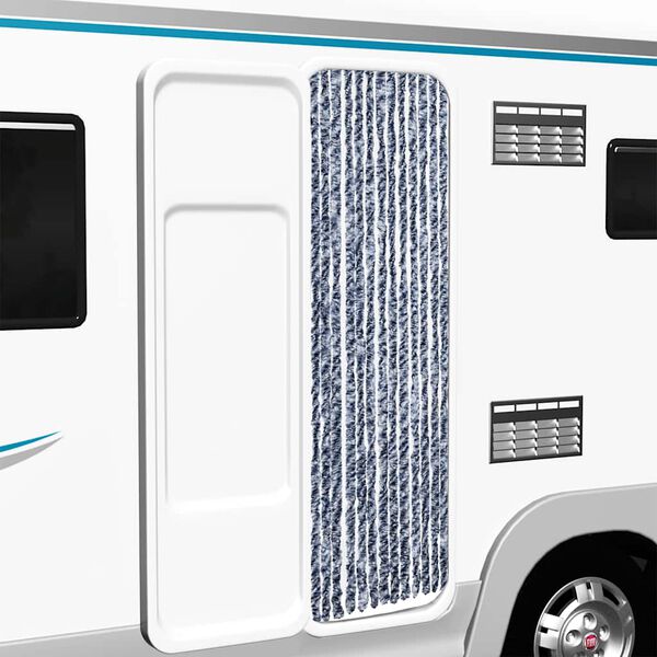 vidaXL Hy&ouml;nteisverho sinivalkoinen 56x200 cm Chenille