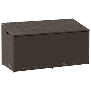 vidaXL Puutarhan s&auml;ilytyslaatikko ruskea 110x50x58 cm polyrottinki