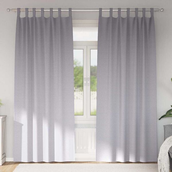 vidaXL Piment&auml;v&auml; verho renkailla 2 pcs Metalli harmaa 245 x 140 cm